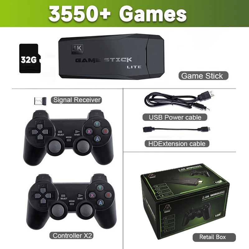 Console de Jeu Rétro – 10 000 Jeux Inclus, Manettes Sans Fil et Sortie HD 4K